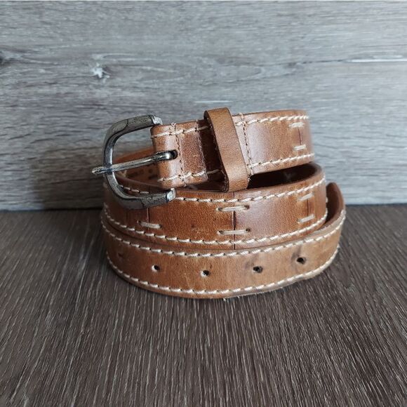 Vintage Eddie Bauer Patchwork Leather Belt Large - Picture 1 of 7